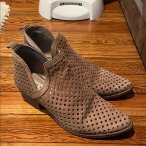 Cutout leather booties